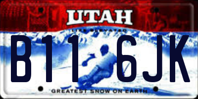 UT license plate B116JK
