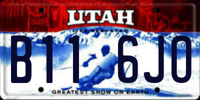 UT license plate B116JO