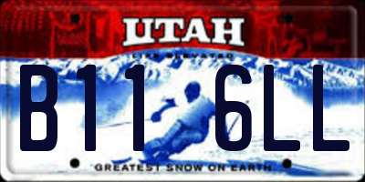 UT license plate B116LL