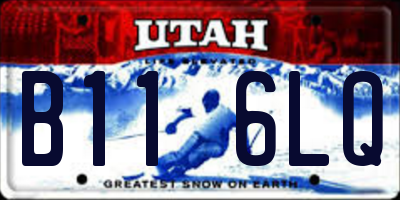 UT license plate B116LQ