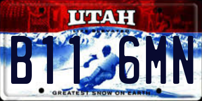 UT license plate B116MN