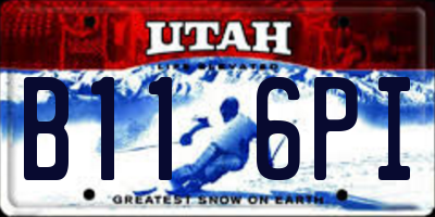 UT license plate B116PI