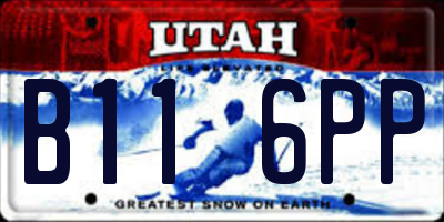 UT license plate B116PP