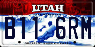 UT license plate B116RM