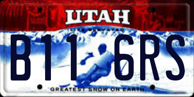 UT license plate B116RS