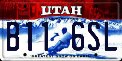 UT license plate B116SL