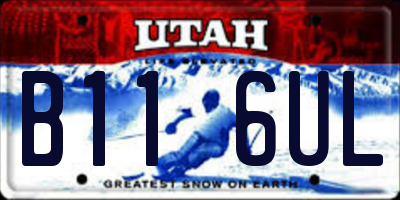 UT license plate B116UL