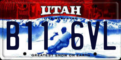 UT license plate B116VL