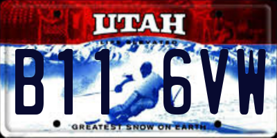 UT license plate B116VW