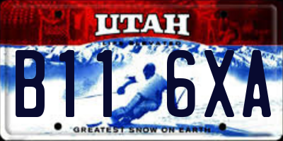 UT license plate B116XA