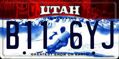 UT license plate B116YJ