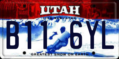 UT license plate B116YL