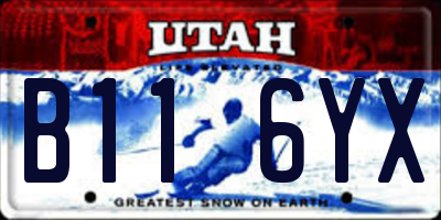 UT license plate B116YX