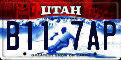UT license plate B117AP
