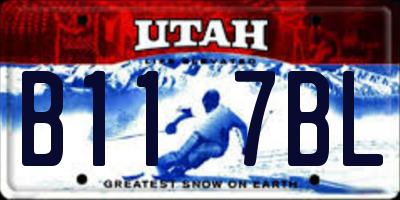 UT license plate B117BL
