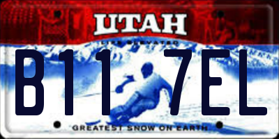 UT license plate B117EL