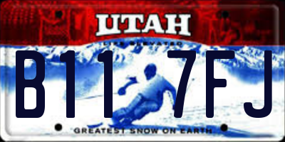 UT license plate B117FJ