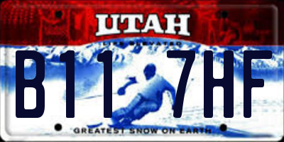 UT license plate B117HF