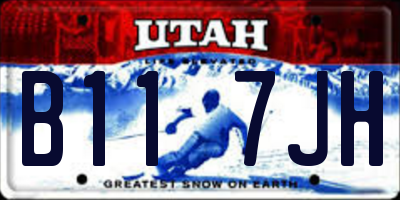 UT license plate B117JH