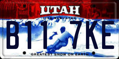 UT license plate B117KE