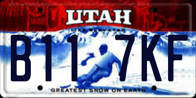 UT license plate B117KF