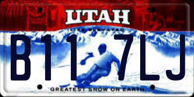 UT license plate B117LJ