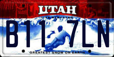 UT license plate B117LN