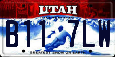 UT license plate B117LW