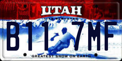 UT license plate B117MF