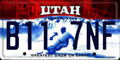 UT license plate B117NF