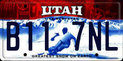 UT license plate B117NL