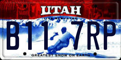 UT license plate B117RP