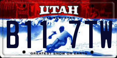 UT license plate B117TW