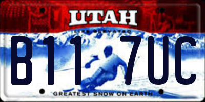 UT license plate B117UC