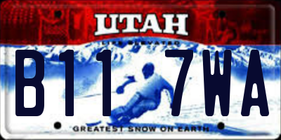 UT license plate B117WA