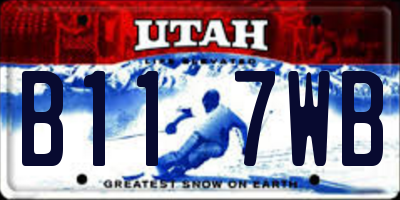 UT license plate B117WB
