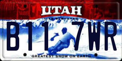 UT license plate B117WR
