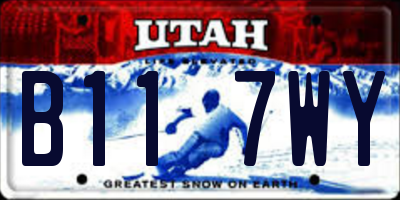 UT license plate B117WY