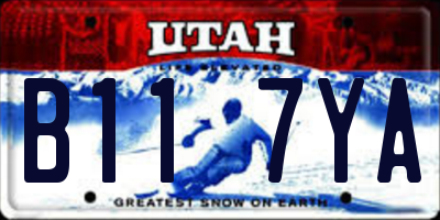 UT license plate B117YA