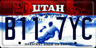 UT license plate B117YC