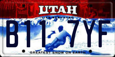 UT license plate B117YF