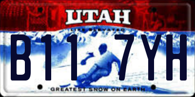 UT license plate B117YH