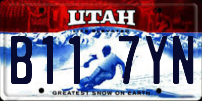 UT license plate B117YN
