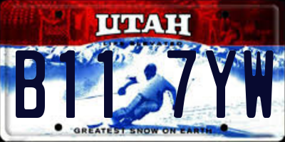 UT license plate B117YW