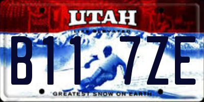 UT license plate B117ZE