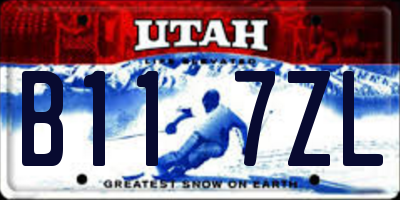 UT license plate B117ZL