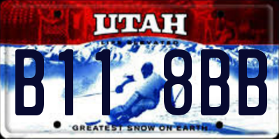 UT license plate B118BB