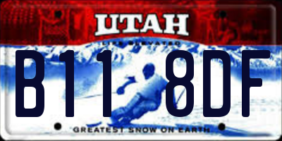 UT license plate B118DF
