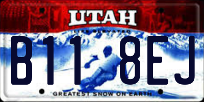 UT license plate B118EJ