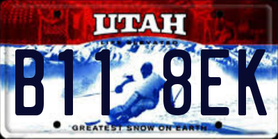 UT license plate B118EK